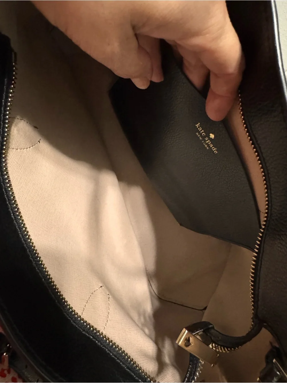 kate spade Black Pebbled Leather Tote with Shoulder Strap
